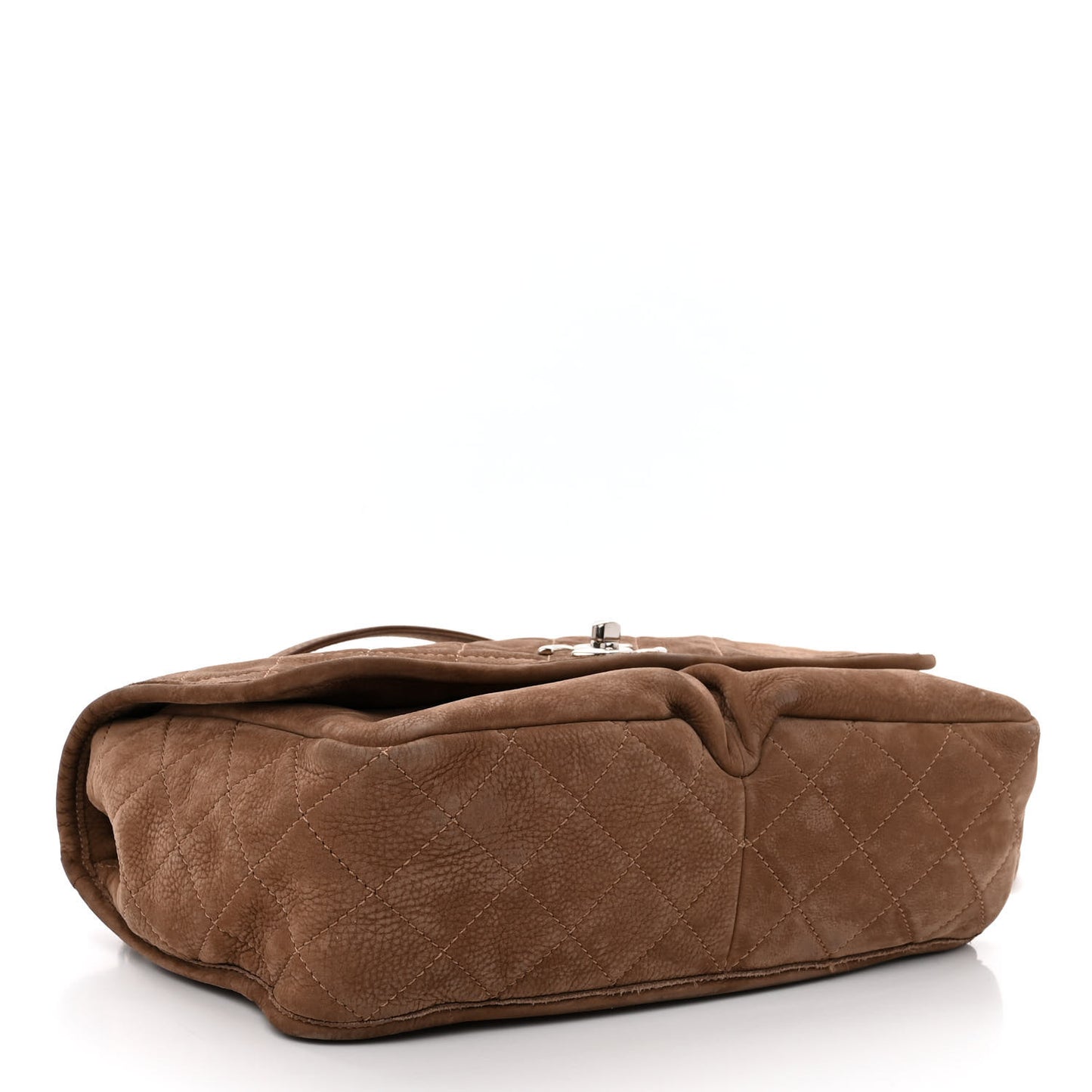 Ultra Soft Suede Calfskin Large Natural Beauty Flap Brown