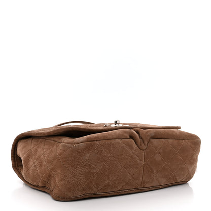 Chanel Ultra Soft Suede Calfskin Large Natural Beauty Flap Brown 4 of 11