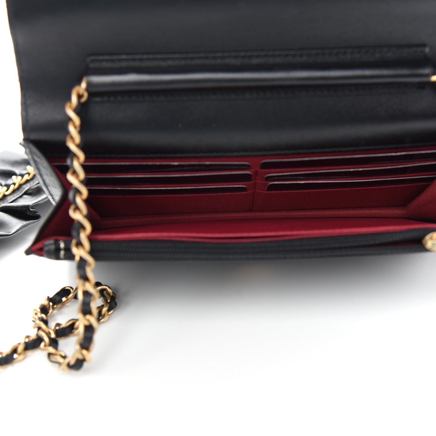Lambskin Quilted Romance Wallet on Chain WOC Black