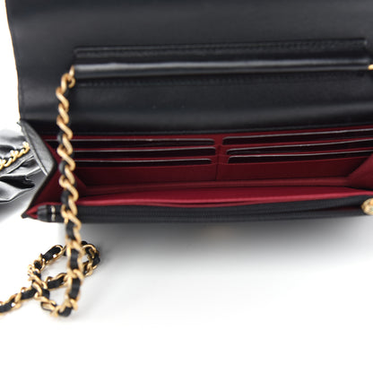 Chanel Lambskin Quilted Romance Wallet on Chain WOC Black 5 of 13