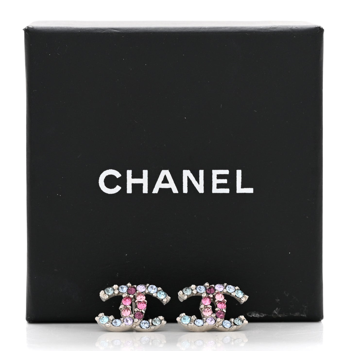 Crystal CC Earrings Silver Multicolor