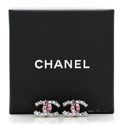 Chanel Crystal CC Earrings Silver Multicolor 5 of 5