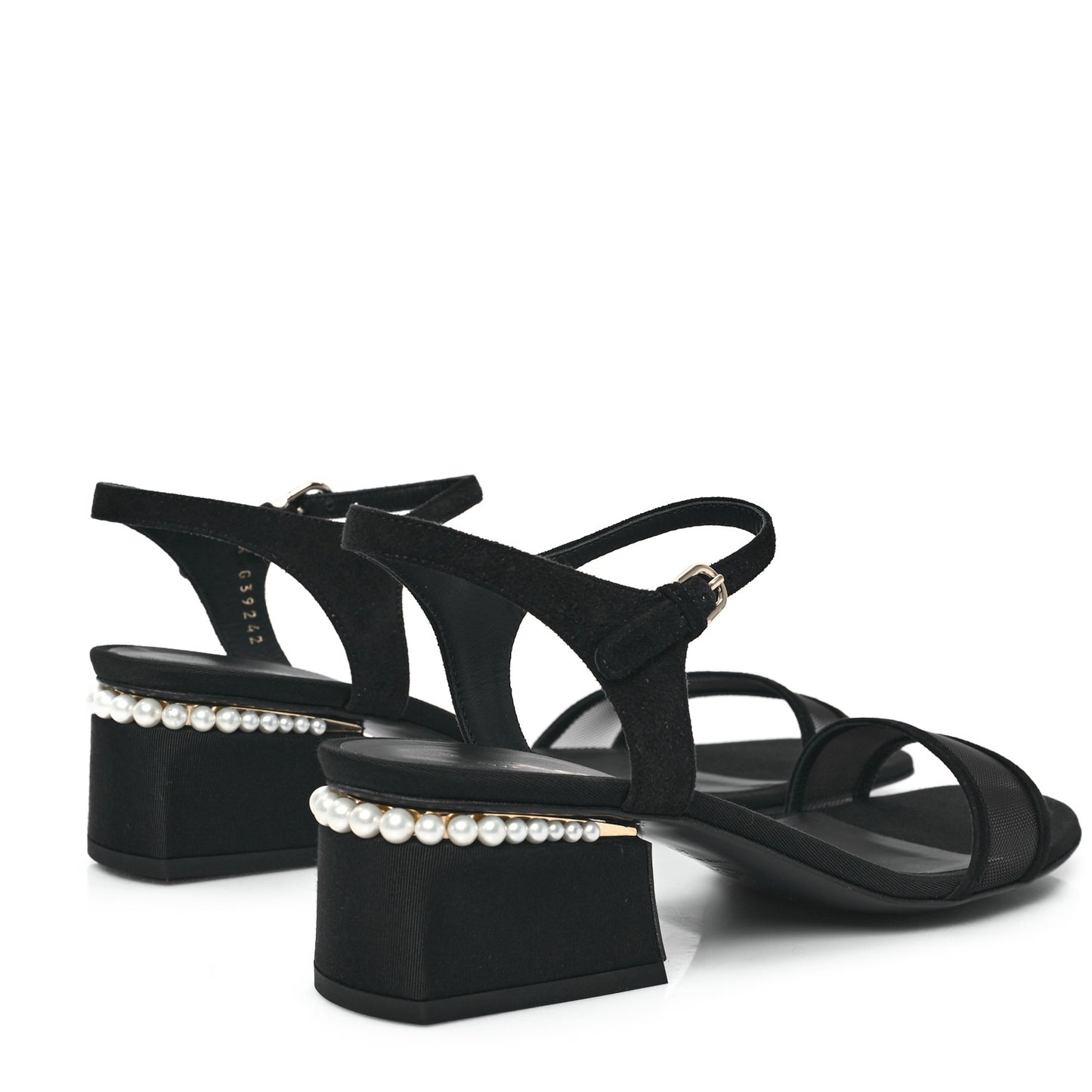 Pearl Slingback Sandals 41 Black