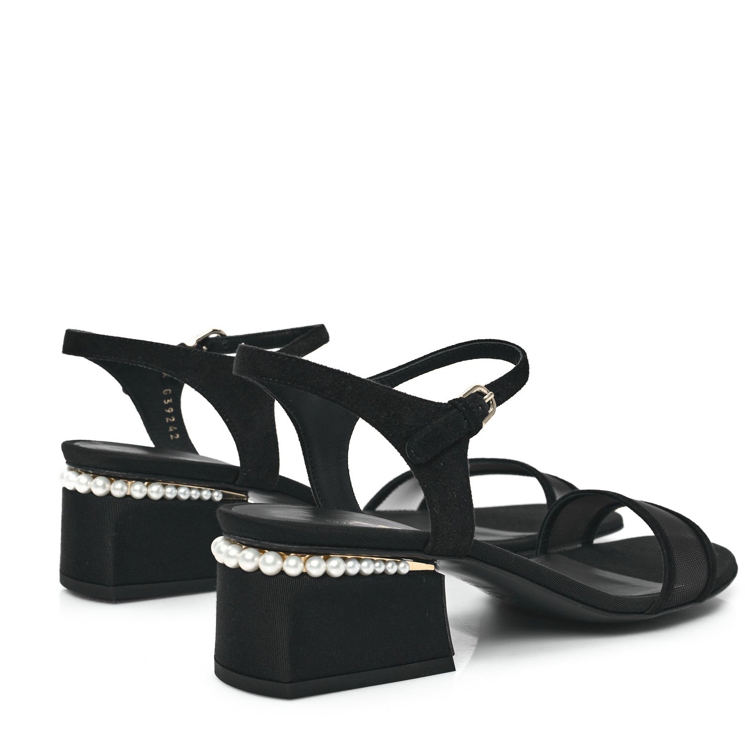 Chanel Pearl Slingback Sandals 41 Black 4 of 9