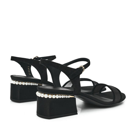 Chanel Pearl Slingback Sandals 41 Black 4 of 9