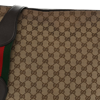 Gucci Monogram Calfskin Web Large Shoulder Bag Beige Brown 8 of 12