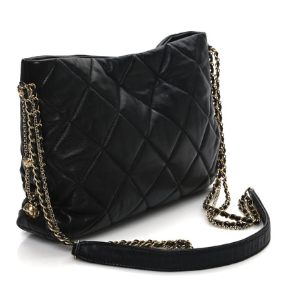 Chanel Lambskin Quilted Crush on Chains Hobo Black 3 of 10