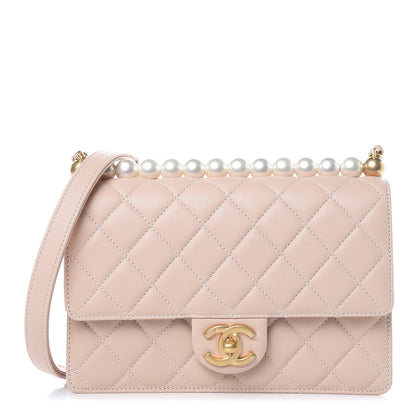 Chanel Lambskin Quilted Small Chic Pearls Flap Beige 1 of 11