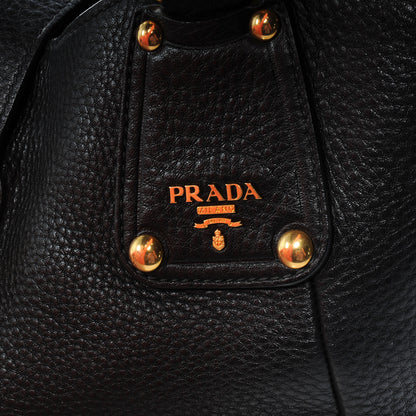 Prada Vitello Daino Pushlock Tote Black 9 of 10