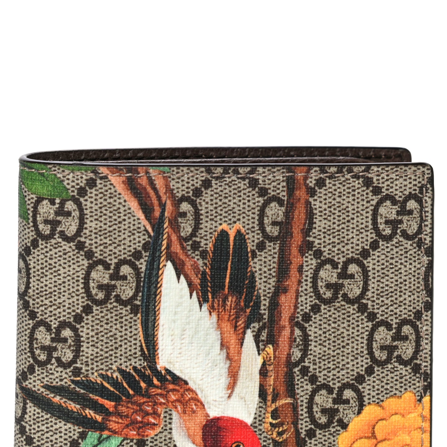GG Supreme Monogram Tian Bi-Fold Wallet Beige Multicolor New Acero