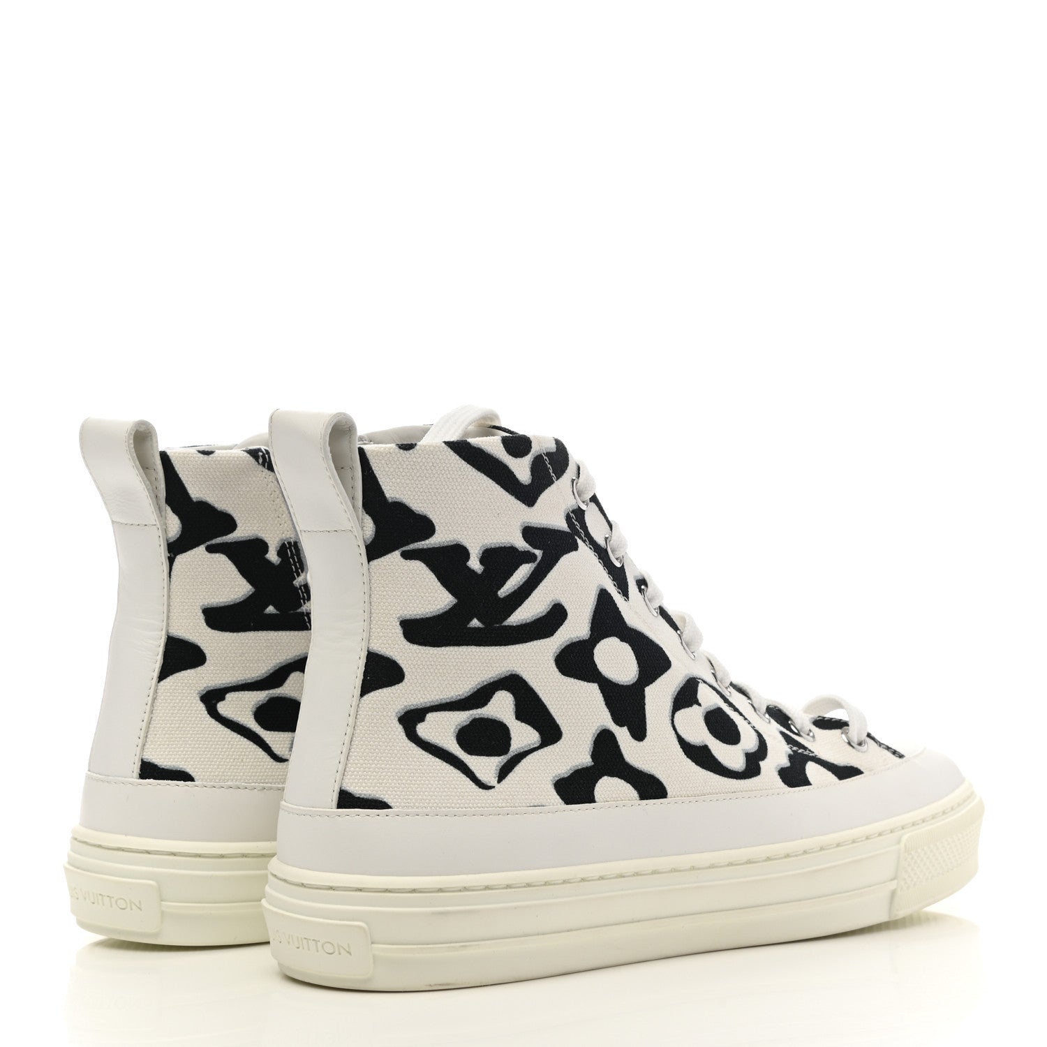 Louis Vuitton X UF Calfskin Tufted Monogram Stellar Sneaker Boots 37 White Black 4 of 12
