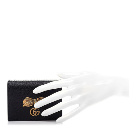 Gucci Calfskin GG Marmont Bow Card Case Black 2 of 8