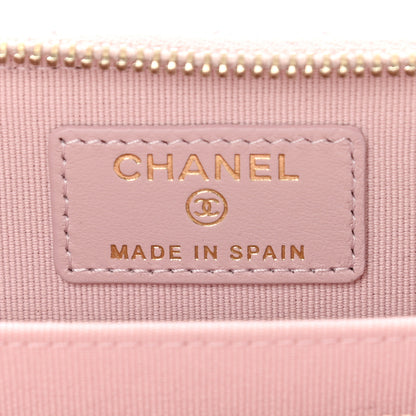 Chanel Caviar Quilted Zip Card Holder Pink 6 of 8