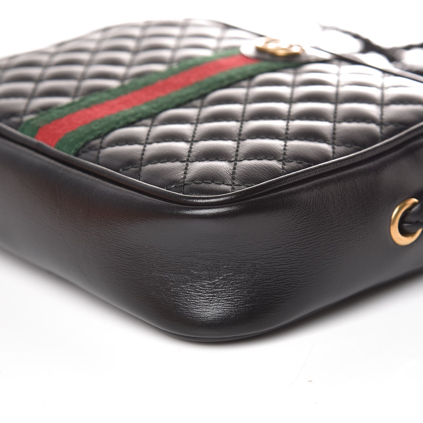 Calfskin Trapuntata Web Mini GG Shoulder Bag Black
