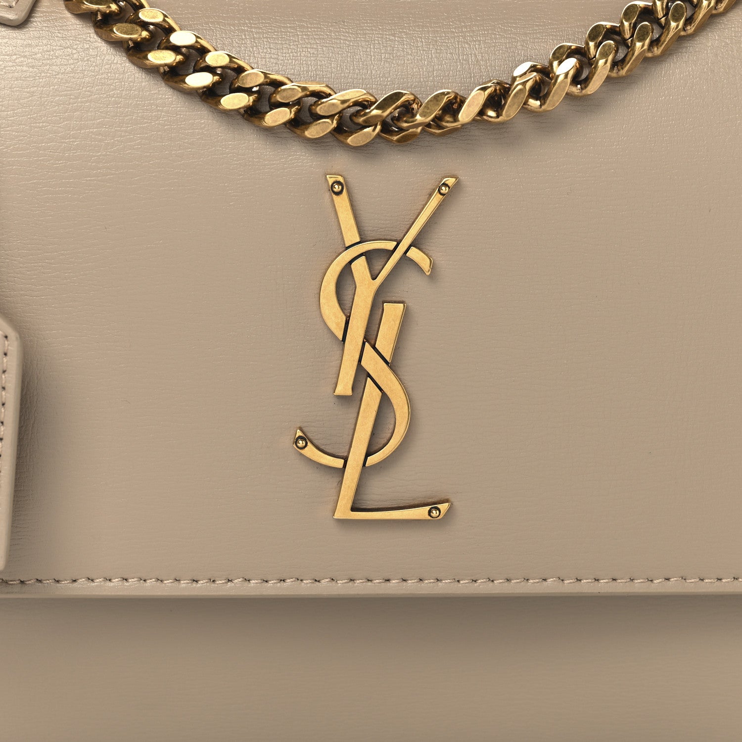 Saint Laurent Calfskin Medium Monogram Sunset Dark Beige 7 of 10