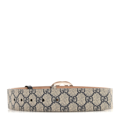 Gucci GG Supreme Monogram Selleria Calfskin Interlocking G 40mm Belt 100 40 Beige Ebony Cocoa 2 of 5