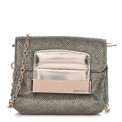 Jimmy Choo Glitter Fabric Mini Rebel Crossbody Bag Gold 1 of 6