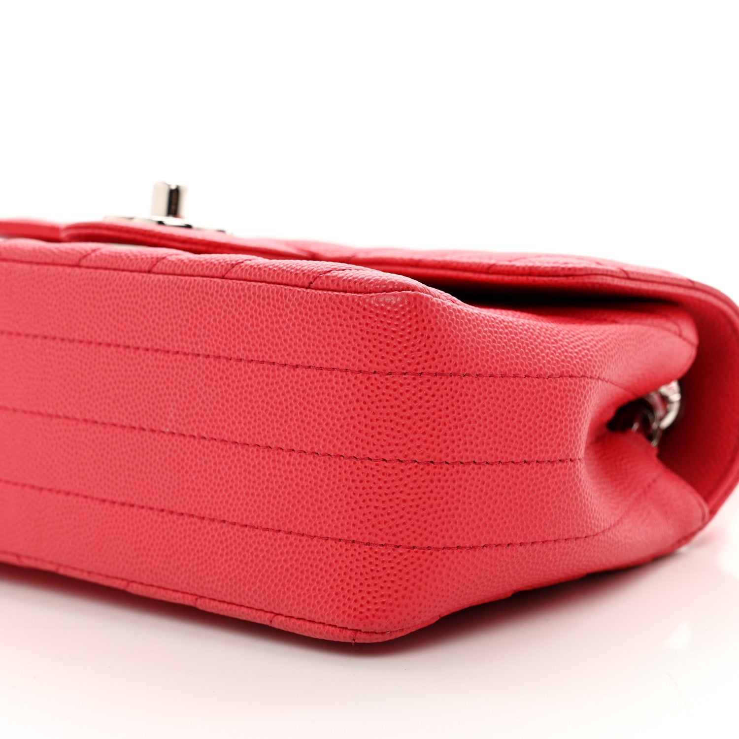 Chanel Caviar Chevron Quilted Mini Rectangular Flap Red 10 of 10