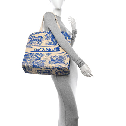 Christian Dior Straw Dioriviera Tote Blue 2 of 12