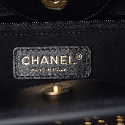 Chanel Caviar Small Studded Deauville Tote Black 7 of 8