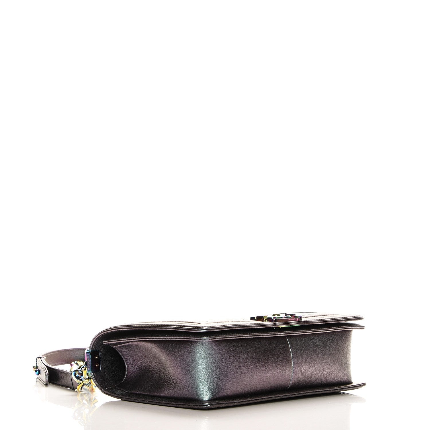 Chanel Iridescent Goatskin Quilted New Medium Boy Flap Purple 4 of 8