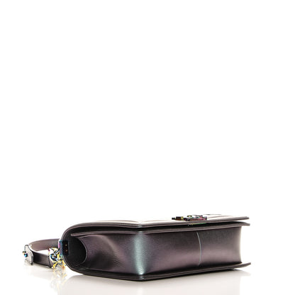 Chanel Iridescent Goatskin Quilted New Medium Boy Flap Purple 4 of 8