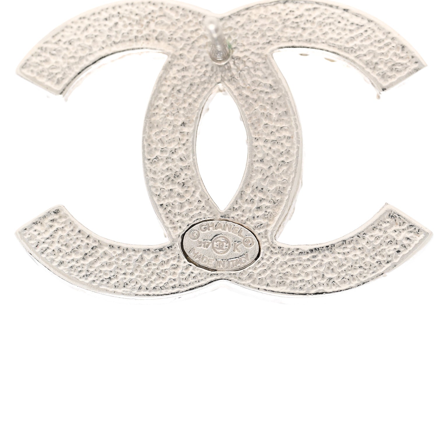 Chanel Crystal Palais Garnier CC Earrings Silver 4 of 5