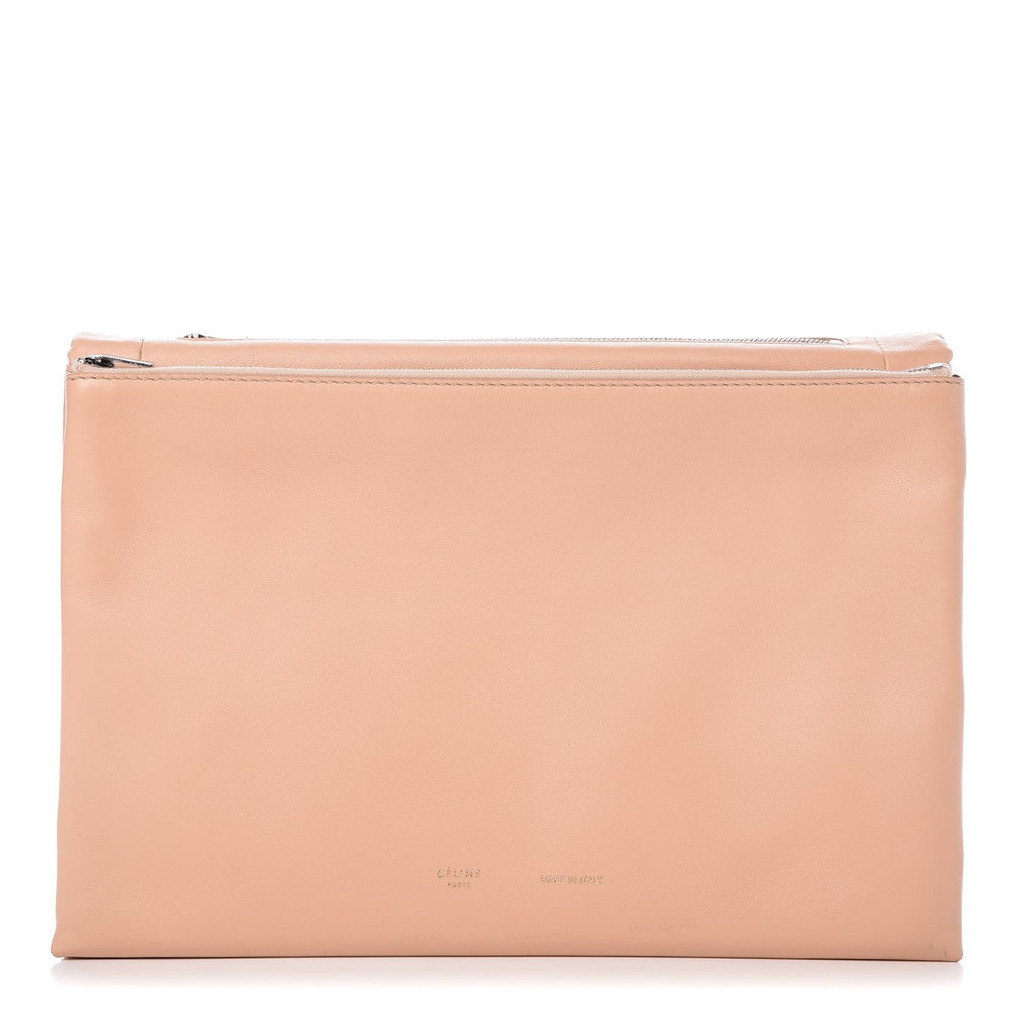 Lambskin Rolled Soft Trio Clutch Flesh
