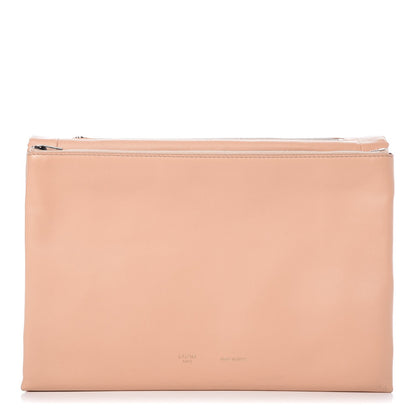 Celine Lambskin Rolled Soft Trio Clutch Flesh 1 of 8