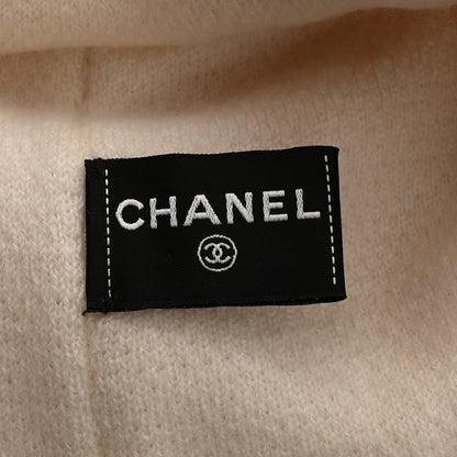 Chanel Cashmere CC Beanie Hat White Pink 4 of 6