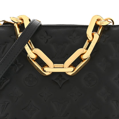 Louis Vuitton Lambskin Embossed Monogram Coussin BB Black 9 of 11