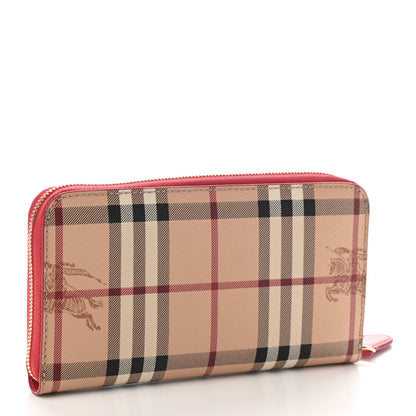Burberry Haymarket Check Large Ziggy Zip Around Wallet Red 3 of 7