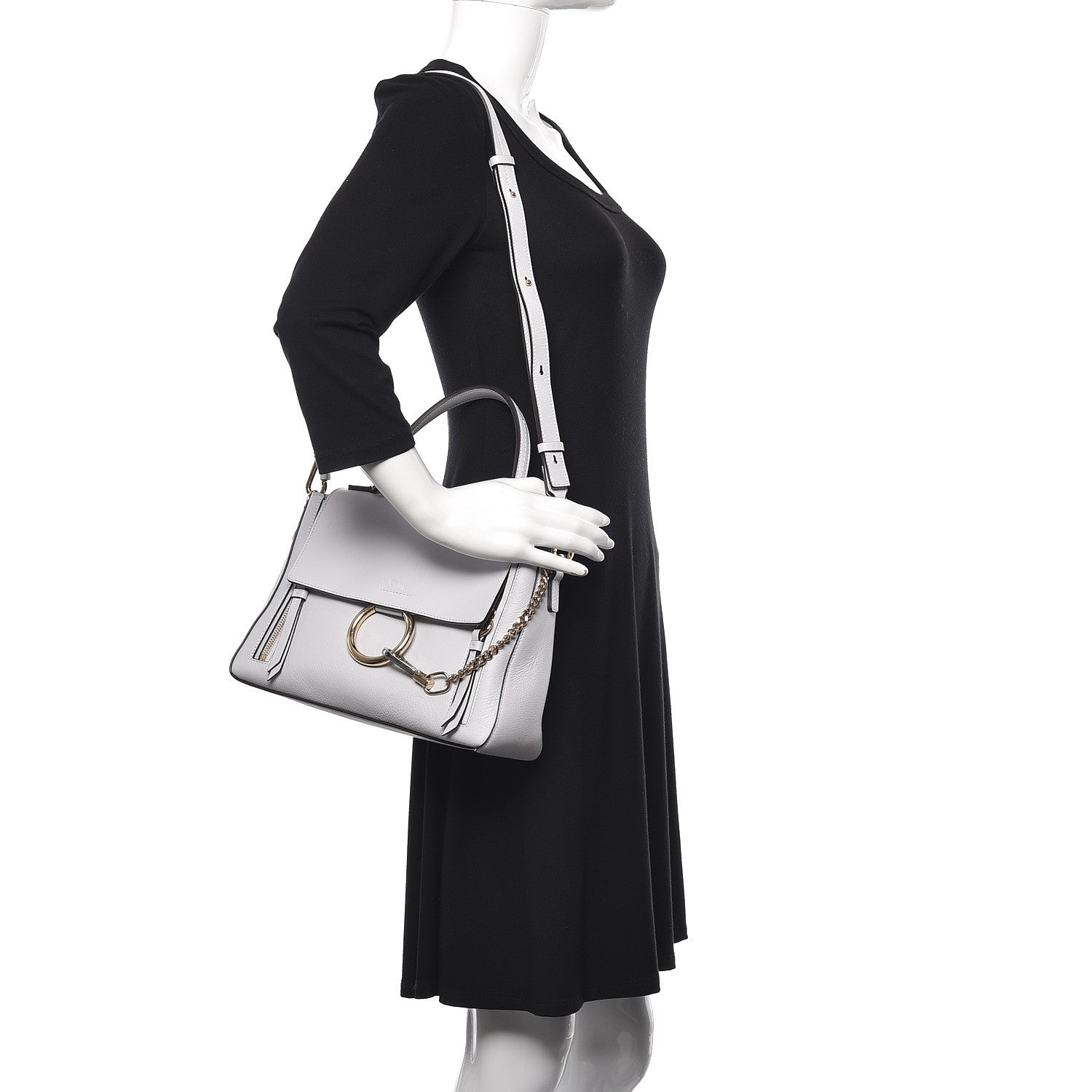 Chloe Calfskin Small Faye Day Shoulder Bag Light Cloud 2 of 10
