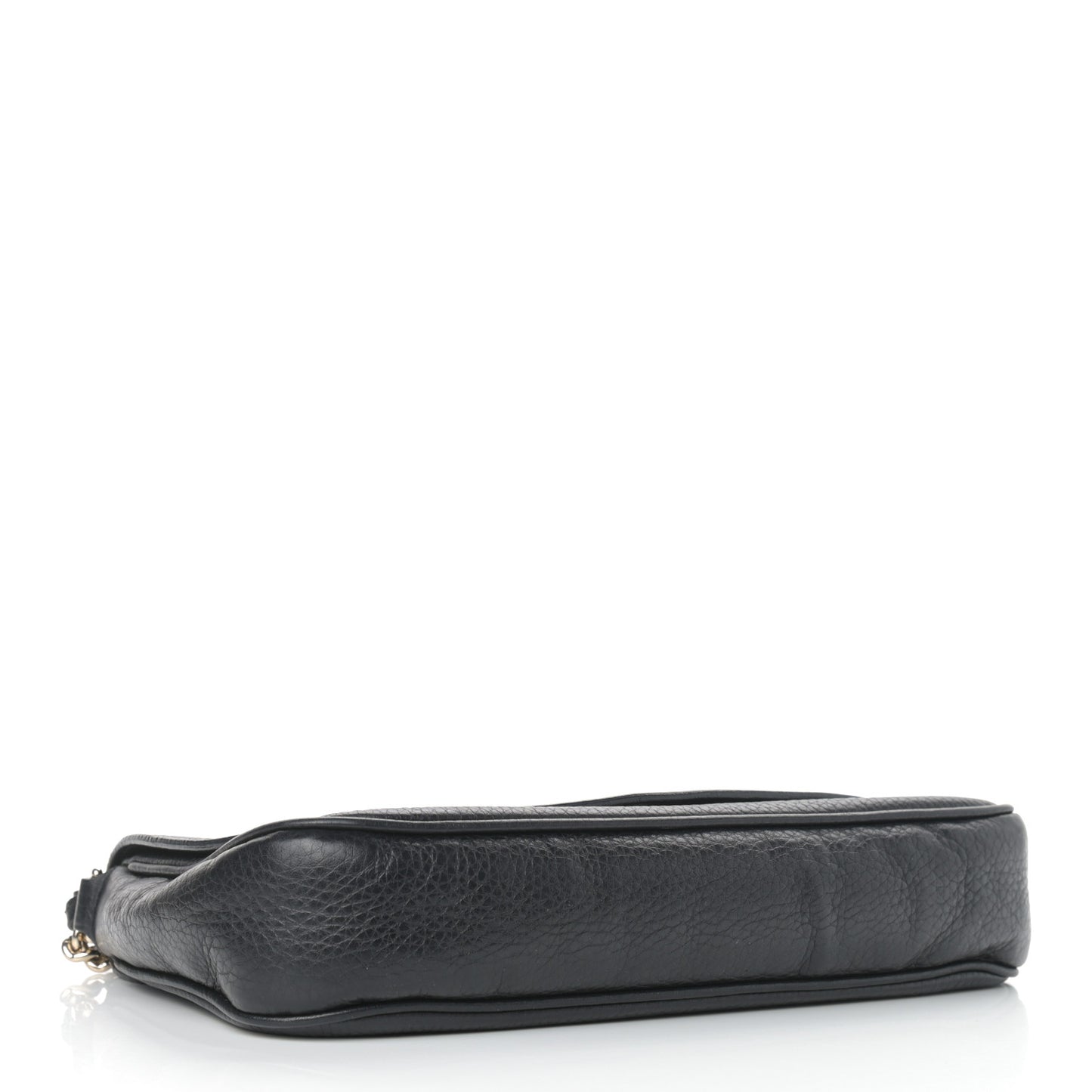 Pebbled Calfskin Medium Soho Flap Crossbody Black