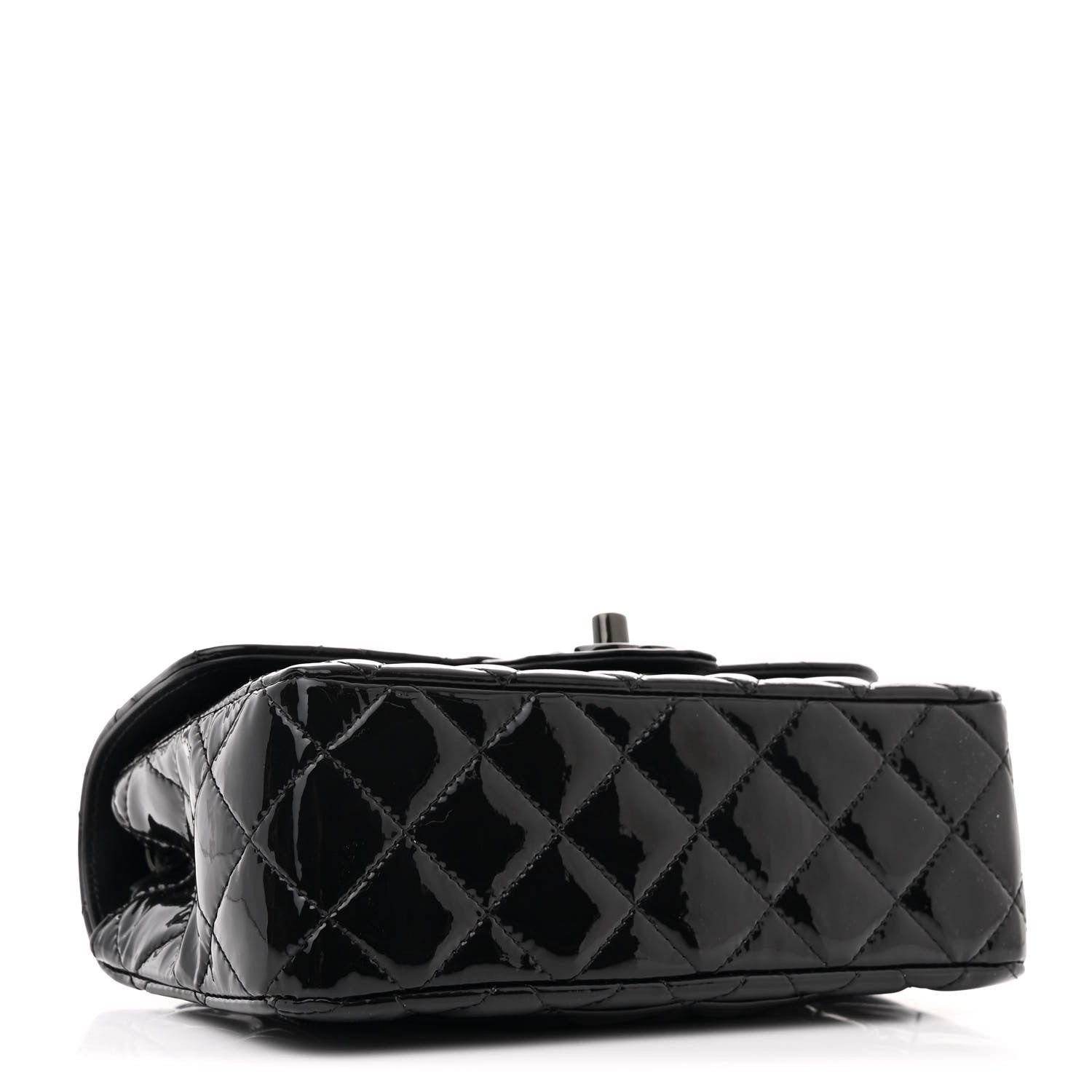Chanel Patent Calfskin Quilted Mini Rectangular Flap So Black 4 of 11