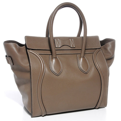Celine Drummed Calfskin Mini Luggage Souris 3 of 8