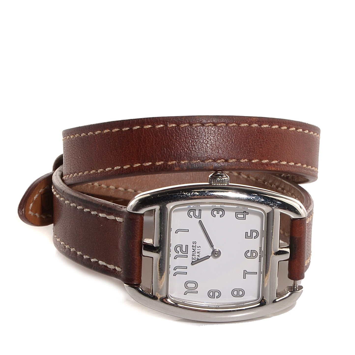 Stainless Steel Barenia 26mm Cape Cod Tonneau Double Tour Quartz Watch Fauve