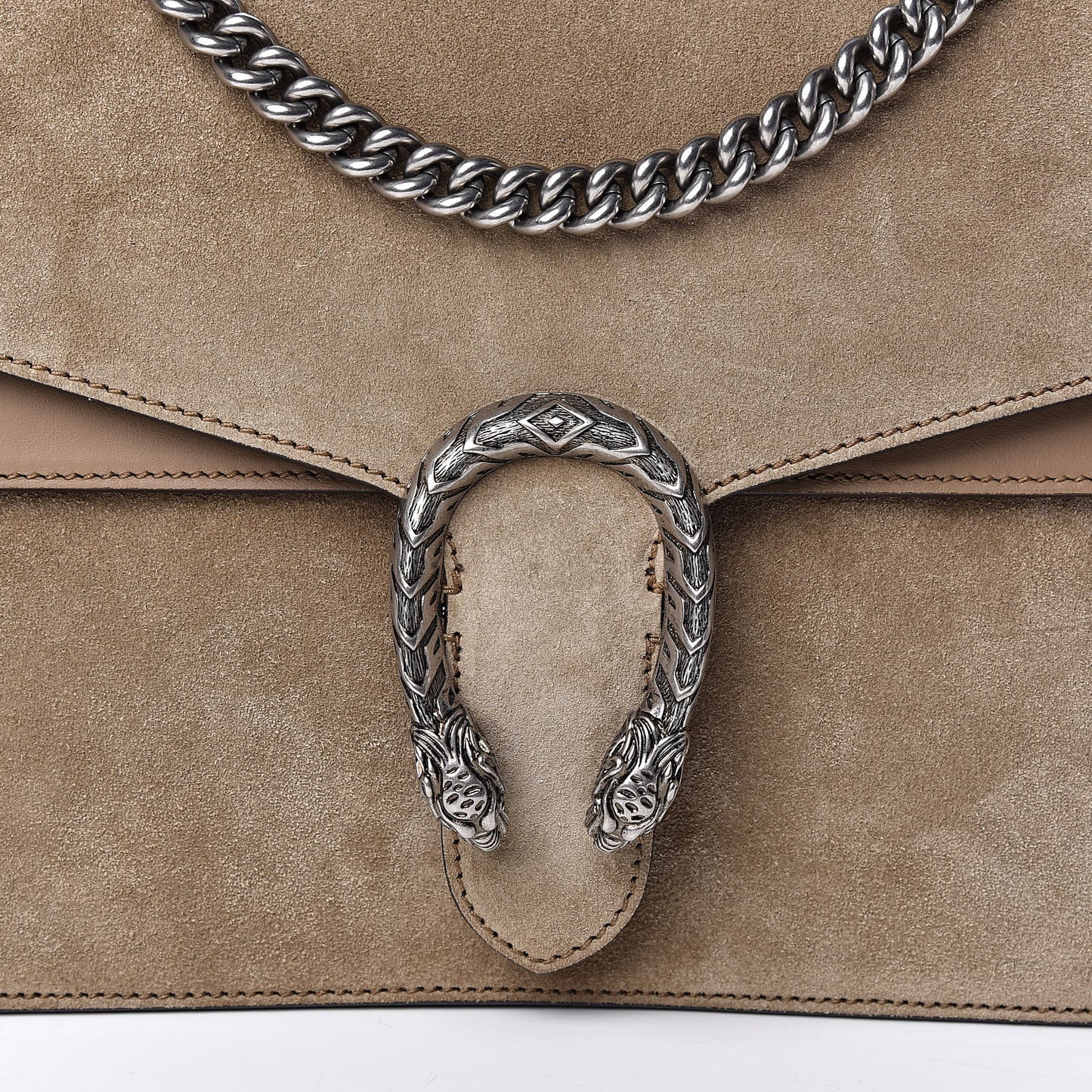 Suede Medium Dionysus Shoulder Bag Taupe