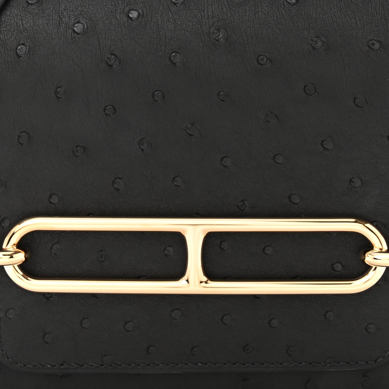 Hermes Ostrich Mini Sac Roulis Black 8 of 10