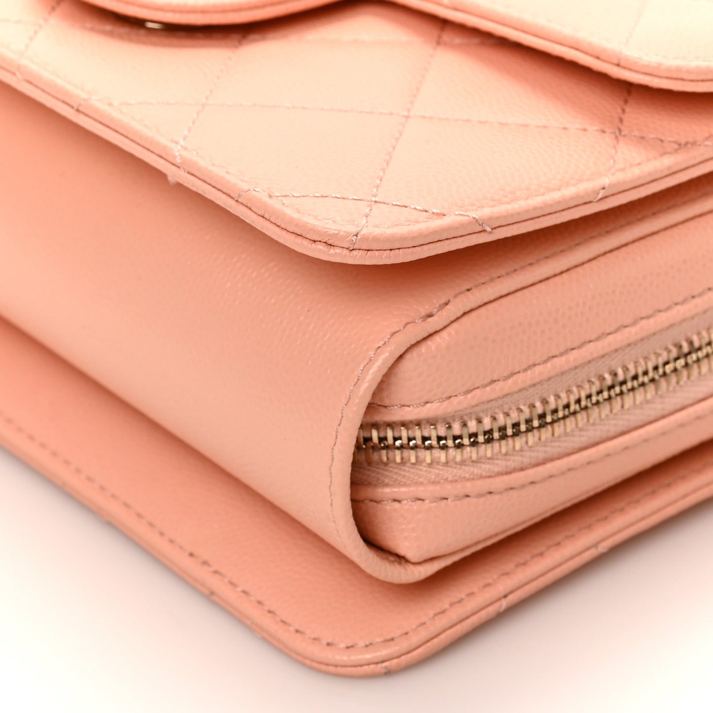 Caviar Quilted Like A Wallet Flap Coral