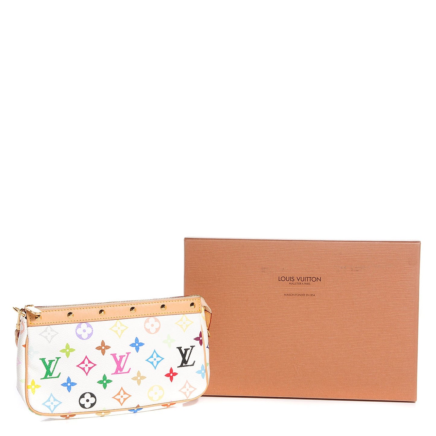 Monogram Multicolor Pochette Accessories White