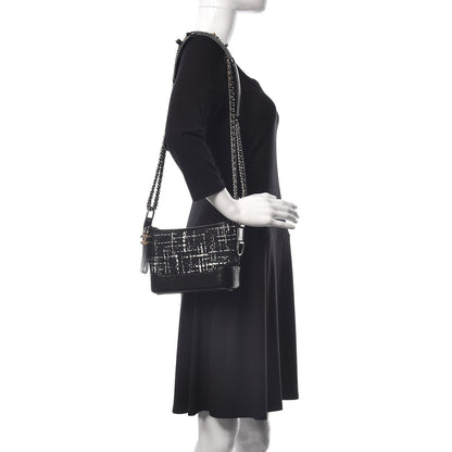 Chanel Tweed Calfskin Small Gabrielle Hobo Black 4 of 15