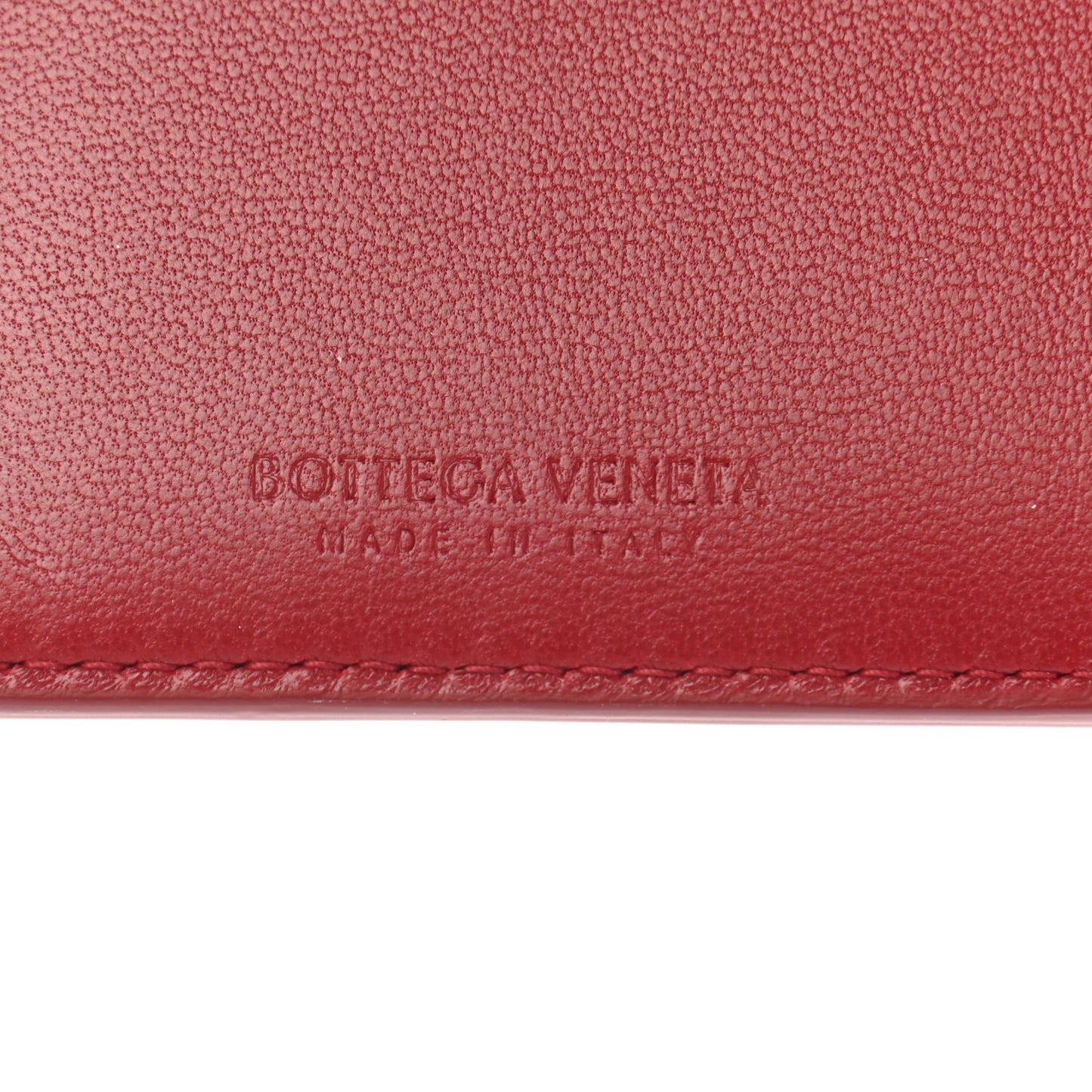 Nappa Maxi Intreccio Zipped Card Case Red