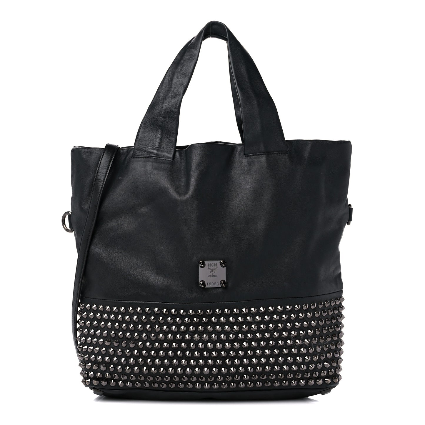 Calfskin Studded Tote Black