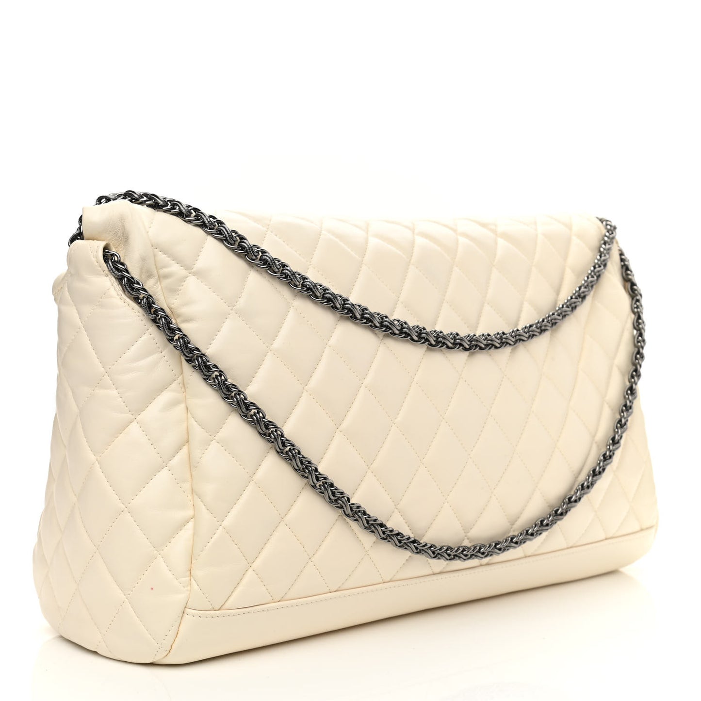 Lambskin Quilted Large Paris Moscou Red Square Bag Beige