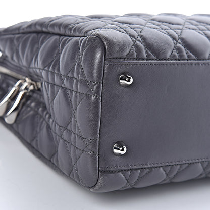 Christian Dior Lambskin Cannage Large Dior Soft Shopping Tote Grey 8 of 15