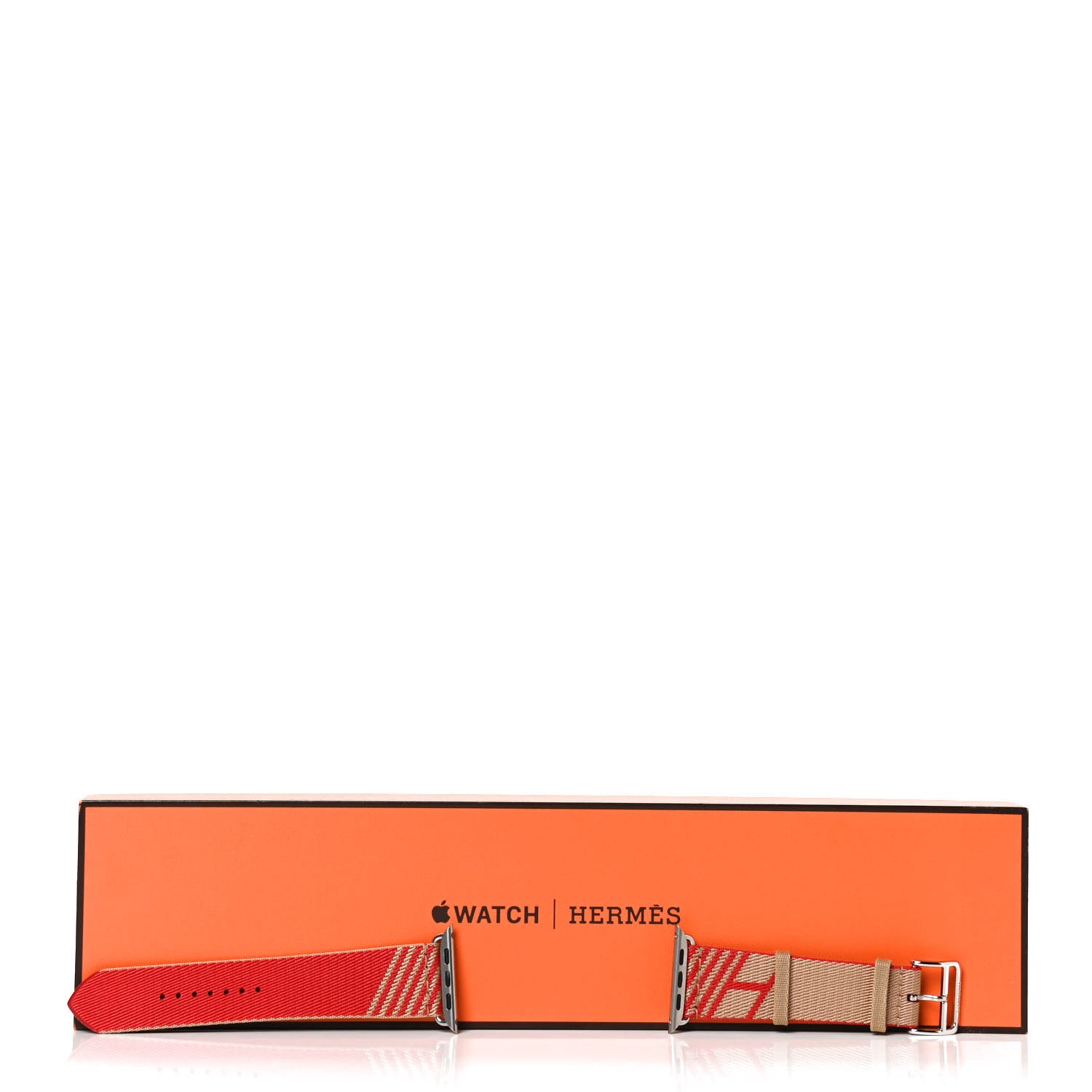 Hermes Nylon Weave 44mm Sangle Jumping Apple Watch Single Tour Band Kraft Rouge De Coeur 6 of 6