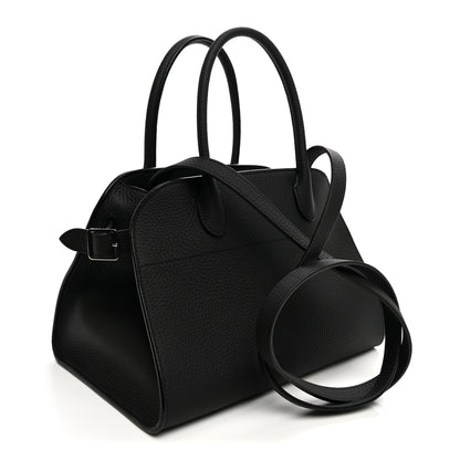 The Row Grained Calfskin Soft Margaux 10 Bag Black 3 of 9