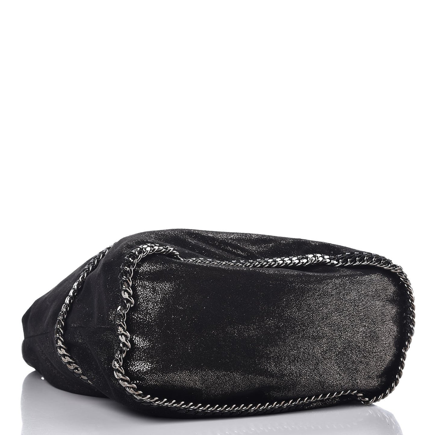 Chamois Shiny Dotted Large Falabella Bucket Bag Ruthenium