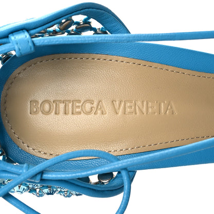 Bottega Veneta Mesh Nappa Crystal Embellished Sparkle Stretch Ankle Tie 90mm Sandals 38 Pool 7 of 8